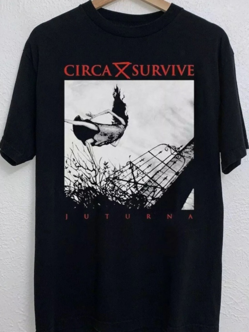 Gildan Black Circa Survive Juturna T-shirt with Red & White Graphic
